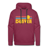 Premium Denver, Colorado Hoodie - Retro Sun Premium Men's Denver Sweatshirt / Hoodie - burgundy
