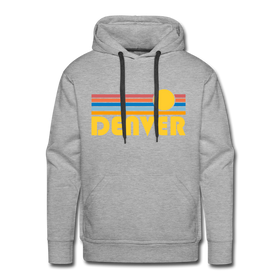 Premium Denver, Colorado Hoodie - Retro Sun Premium Men's Denver Sweatshirt / Hoodie - heather grey