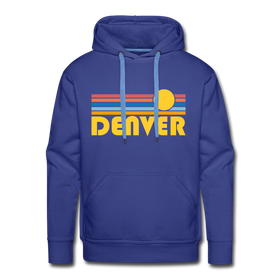 Premium Denver, Colorado Hoodie - Retro Sun Premium Men's Denver Sweatshirt / Hoodie - royalblue