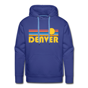 Premium Denver, Colorado Hoodie - Retro Sun Premium Men's Denver Sweatshirt / Hoodie - royalblue