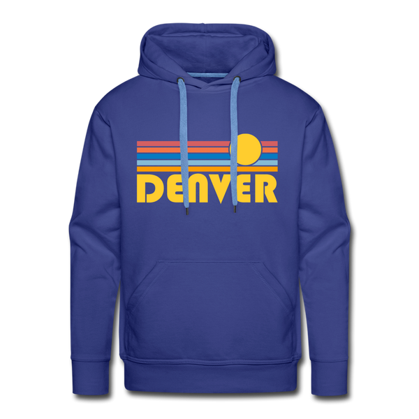 Premium Denver, Colorado Hoodie - Retro Sun Premium Men's Denver Sweatshirt / Hoodie - royalblue