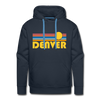 Premium Denver, Colorado Hoodie - Retro Sun Premium Men's Denver Sweatshirt / Hoodie - navy