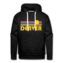 Premium Denver, Colorado Hoodie - Retro Sun Premium Men's Denver Sweatshirt / Hoodie - charcoal grey