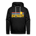 Premium Detroit, Michigan Hoodie - Retro Sun Premium Men's Detroit Sweatshirt / Hoodie - black
