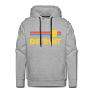 Premium Detroit, Michigan Hoodie - Retro Sun Premium Men's Detroit Sweatshirt / Hoodie - heather grey