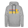 Premium Detroit, Michigan Hoodie - Retro Sun Premium Men's Detroit Sweatshirt / Hoodie - heather grey