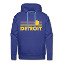 Premium Detroit, Michigan Hoodie - Retro Sun Premium Men's Detroit Sweatshirt / Hoodie - royalblue