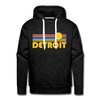 Premium Detroit, Michigan Hoodie - Retro Sun Premium Men's Detroit Sweatshirt / Hoodie - charcoal grey