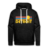 Premium Detroit, Michigan Hoodie - Retro Sun Premium Men's Detroit Sweatshirt / Hoodie