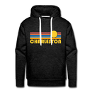 Premium Charleston, South Carolina Hoodie - Retro Sun Premium Men's Charleston Sweatshirt / Hoodie - charcoal grey