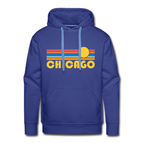 Premium Chicago, Illinois Hoodie - Retro Sun Premium Men's Chicago Sweatshirt / Hoodie - royalblue