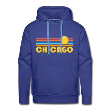 Premium Chicago, Illinois Hoodie - Retro Sun Premium Men's Chicago Sweatshirt / Hoodie - royalblue
