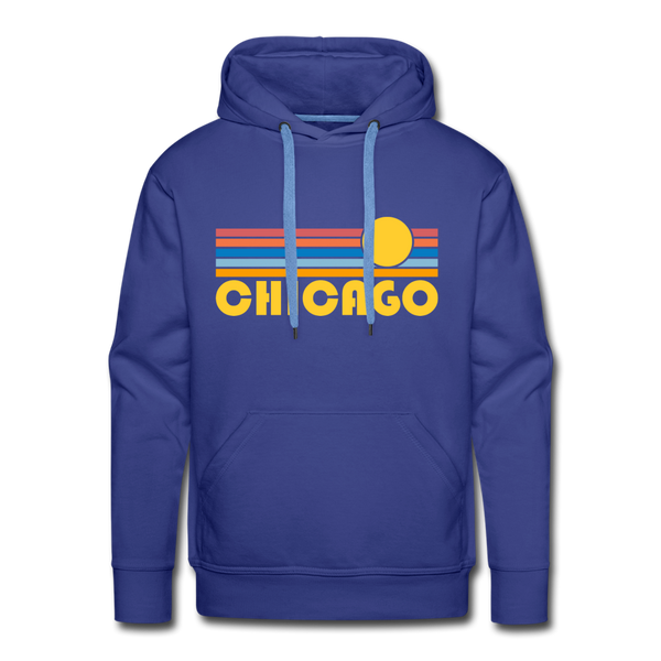 Premium Chicago, Illinois Hoodie - Retro Sun Premium Men's Chicago Sweatshirt / Hoodie - royalblue
