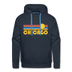 Premium Chicago, Illinois Hoodie - Retro Sun Premium Men's Chicago Sweatshirt / Hoodie - navy