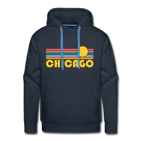 Premium Chicago, Illinois Hoodie - Retro Sun Premium Men's Chicago Sweatshirt / Hoodie