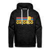 Premium Chicago, Illinois Hoodie - Retro Sun Premium Men's Chicago Sweatshirt / Hoodie - charcoal grey