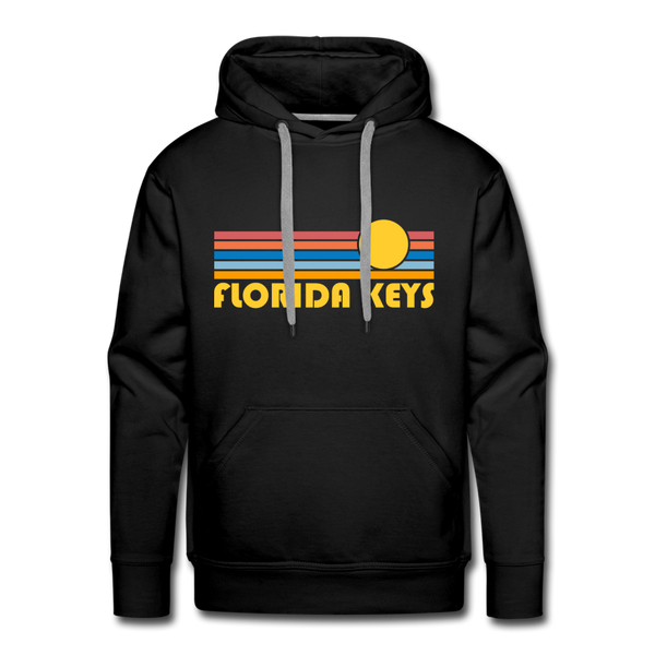 Premium Florida Keys, Florida Hoodie - Retro Sun Premium Men's Florida Keys Sweatshirt / Hoodie - black