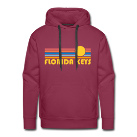 Premium Florida Keys, Florida Hoodie - Retro Sun Premium Men's Florida Keys Sweatshirt / Hoodie - burgundy