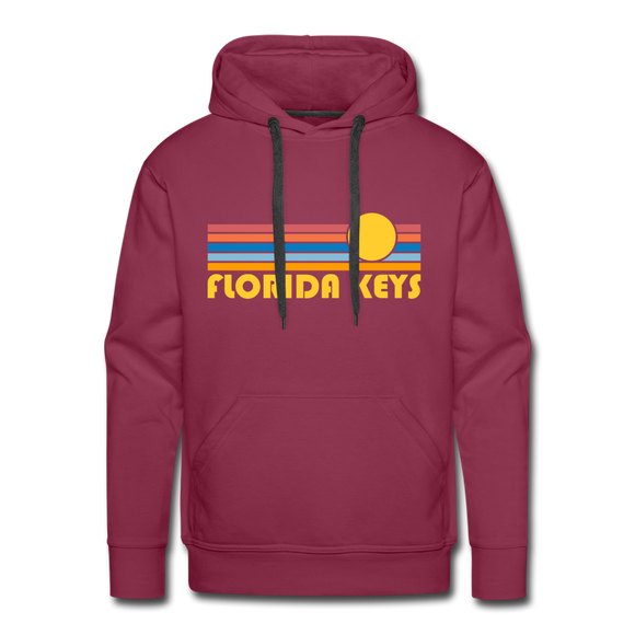 Premium Florida Keys, Florida Hoodie - Retro Sun Premium Men's Florida Keys Sweatshirt / Hoodie - burgundy