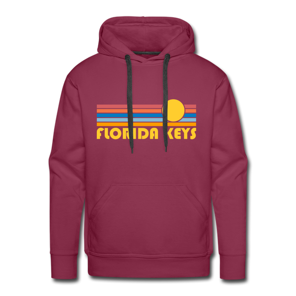 Premium Florida Keys, Florida Hoodie - Retro Sun Premium Men's Florida Keys Sweatshirt / Hoodie - burgundy