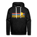 Premium Florida Keys, Florida Hoodie - Retro Sun Premium Men's Florida Keys Sweatshirt / Hoodie - charcoal grey