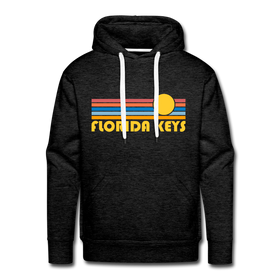 Premium Florida Keys, Florida Hoodie - Retro Sun Premium Men's Florida Keys Sweatshirt / Hoodie - charcoal grey