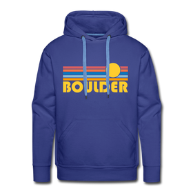 Premium Boulder, Colorado Hoodie - Retro Sun Premium Men's Boulder Sweatshirt / Hoodie - royalblue