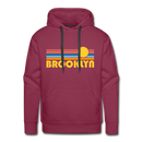 Premium Brooklyn, New York Hoodie - Retro Sun Premium Men's Brooklyn Sweatshirt / Hoodie - burgundy