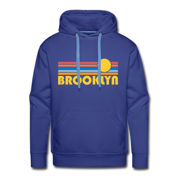 Premium Brooklyn, New York Hoodie - Retro Sun Premium Men's Brooklyn Sweatshirt / Hoodie - royalblue