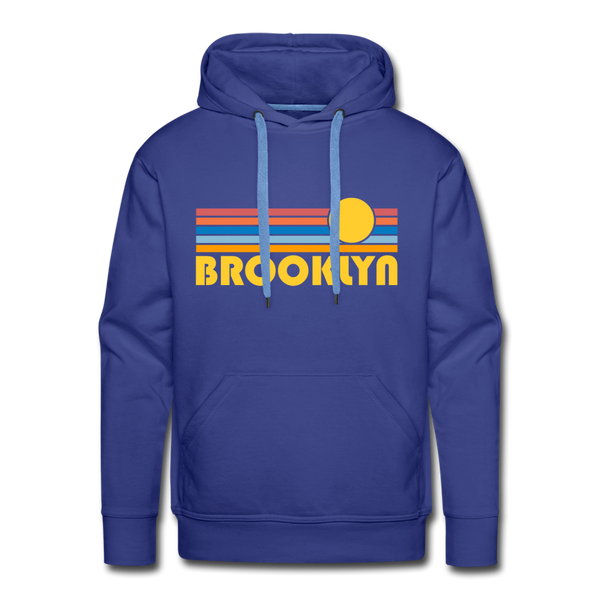 Premium Brooklyn, New York Hoodie - Retro Sun Premium Men's Brooklyn Sweatshirt / Hoodie - royalblue