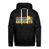 Premium Brooklyn, New York Hoodie - Retro Sun Premium Men's Brooklyn Sweatshirt / Hoodie - charcoal grey