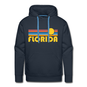 Premium Florida Hoodie - Retro Sun Premium Men's Florida Sweatshirt / Hoodie - navy