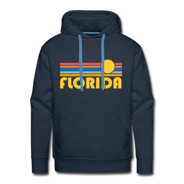 Premium Florida Hoodie - Retro Sun Premium Men's Florida Sweatshirt / Hoodie - navy