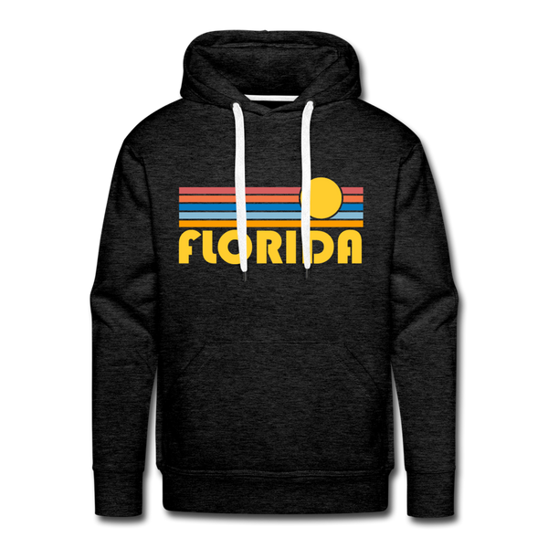 Premium Florida Hoodie - Retro Sun Premium Men's Florida Sweatshirt / Hoodie - charcoal grey