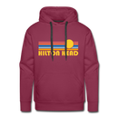Premium Hilton Head, South Carolina Hoodie - Retro Sun Premium Men's Hilton Head Sweatshirt / Hoodie - burgundy