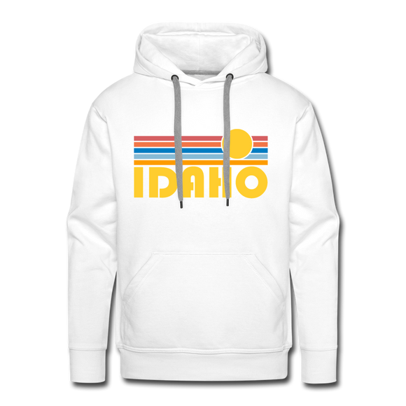 Premium Idaho Hoodie - Retro Sun Premium Men's Idaho Sweatshirt / Hoodie - white