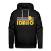 Premium Idaho Hoodie - Retro Sun Premium Men's Idaho Sweatshirt / Hoodie - black