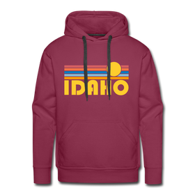 Premium Idaho Hoodie - Retro Sun Premium Men's Idaho Sweatshirt / Hoodie - burgundy
