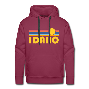 Premium Idaho Hoodie - Retro Sun Premium Men's Idaho Sweatshirt / Hoodie - burgundy