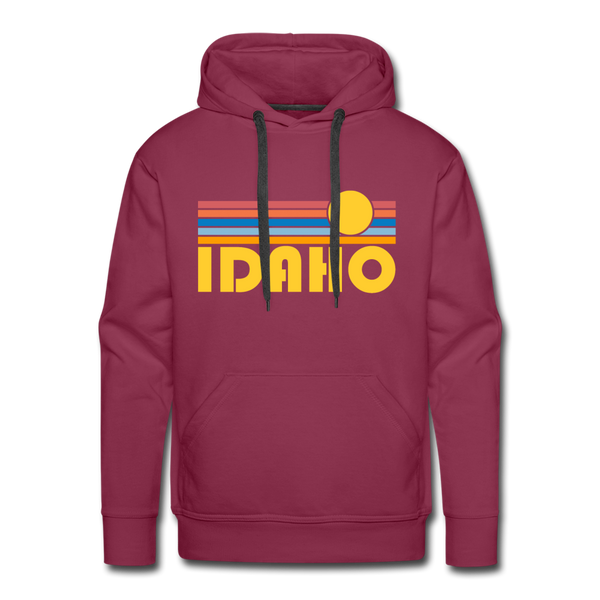 Premium Idaho Hoodie - Retro Sun Premium Men's Idaho Sweatshirt / Hoodie - burgundy