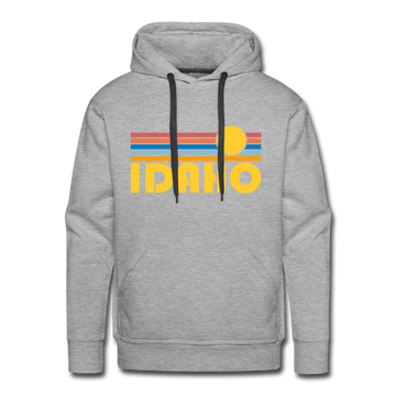 Premium Idaho Hoodie - Retro Sun Premium Men's Idaho Sweatshirt / Hoodie - heather grey