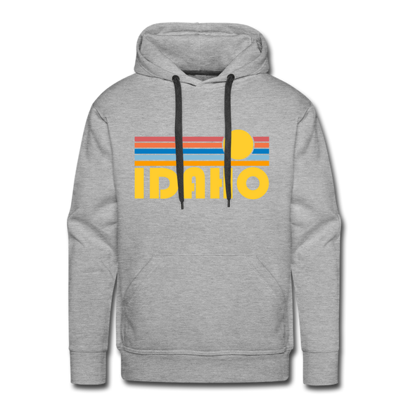 Premium Idaho Hoodie - Retro Sun Premium Men's Idaho Sweatshirt / Hoodie - heather grey