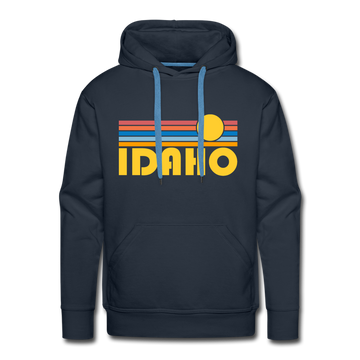 Premium Idaho Hoodie - Retro Sun Premium Men's Idaho Sweatshirt / Hoodie - navy