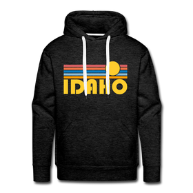 Premium Idaho Hoodie - Retro Sun Premium Men's Idaho Sweatshirt / Hoodie - charcoal grey