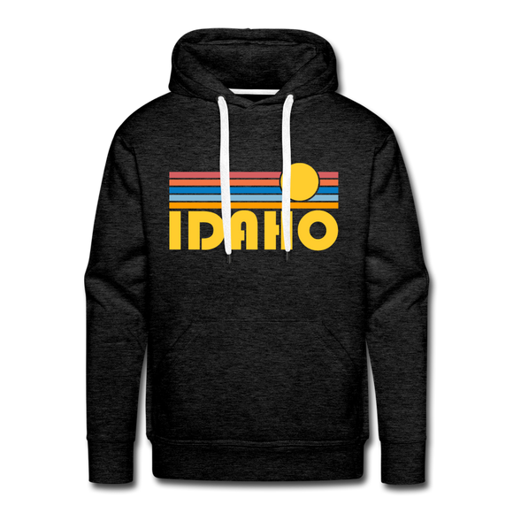 Premium Idaho Hoodie - Retro Sun Premium Men's Idaho Sweatshirt / Hoodie - charcoal grey