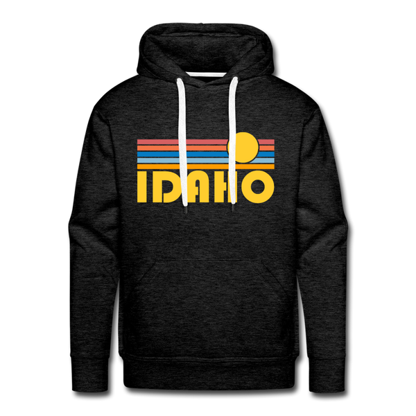 Premium Idaho Hoodie - Retro Sun Premium Men's Idaho Sweatshirt / Hoodie - charcoal grey