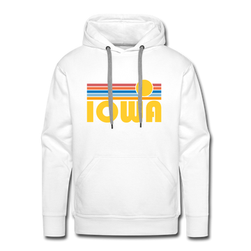 Premium Iowa Hoodie - Retro Sun Premium Men's Iowa Sweatshirt / Hoodie - white