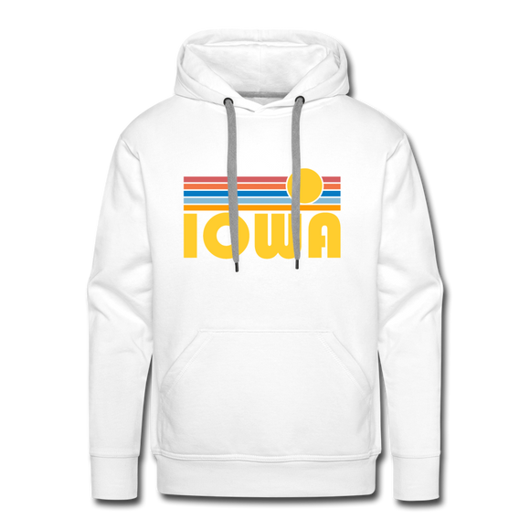 Premium Iowa Hoodie - Retro Sun Premium Men's Iowa Sweatshirt / Hoodie - white