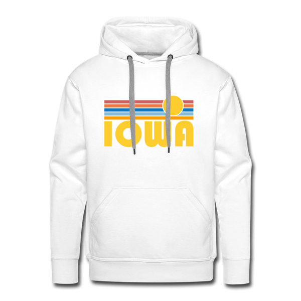 Premium Iowa Hoodie - Retro Sun Premium Men's Iowa Sweatshirt / Hoodie - white