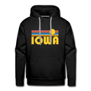 Premium Iowa Hoodie - Retro Sun Premium Men's Iowa Sweatshirt / Hoodie - black